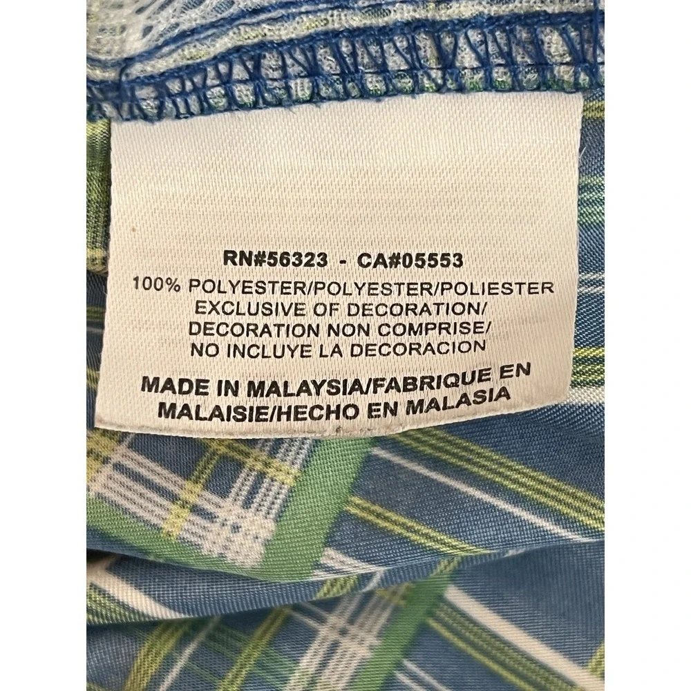 Nike Swoosh‎ Board Shorts Swim Trunks Mens Size XXL Plaid Blue Green Drawstring
